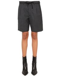 Grey Aspesi Prince Of Wales Checked Wool Shorts in Grey - Save 8% Womens Shorts Aspesi Shorts 