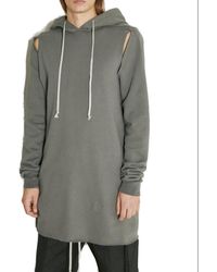 Rick Owens - Cut-out Detailed Long Hoodie - Lyst
