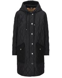 Burberry - Quilted Hooded Drawstring Coat - Lyst