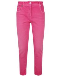 Pink Skinny jeans for Women | Lyst 