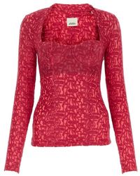 Isabel Marant - Squared Neck Lace-embroidered Top - Lyst