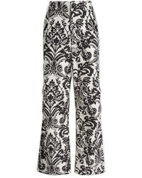 Dior - Floral Printed Wide-leg Trousers - Lyst