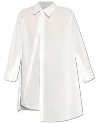 Yohji Yamamoto - Asymmetric Semi-sheer Shirt Dress - Lyst