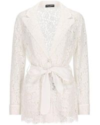 Dolce & Gabbana - Floral Cordonetto Lace Pajama Shirt - Lyst