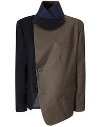 Sacai - Chalk Stripe X Wool Melton Jacket - Lyst