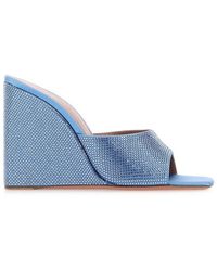 AMINA MUADDI - Lupita Embellished Wedge Sandals - Lyst