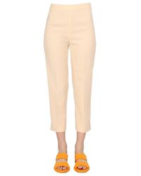 Womens Clothing Trousers Slacks and Chinos Capri and cropped trousers Boutique Moschino Synthetic Slim-fit Cropped Trousers in White 