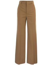 RED Valentino - Red Wide-leg Gabardine Trousers - Lyst
