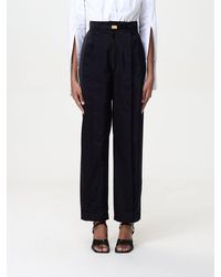 Elisabetta Franchi - Boyfriend Belt Voile Trousers - Lyst