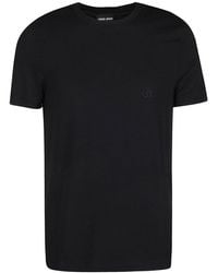Giorgio Armani - Black Viscose-blend T-shirt - Lyst