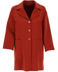 Max Mara Single Breasted Coat - Red