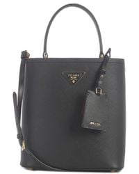 prada bucket leather bag