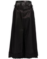 Junya Watanabe - Mid-rise Cropped Pleated Trousers - Lyst