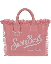 Mc2 Saint Barth - Logo Printed Fringed Tote Bag - Lyst