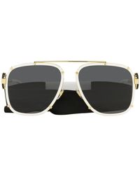 Versace Aviator Frame Sunglasses - White
