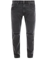 DIESEL Distressed Skinny Jeans - Black