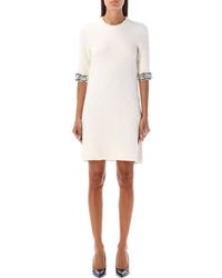 Lanvin - Mini Dress With Pocker Embroidery - Lyst