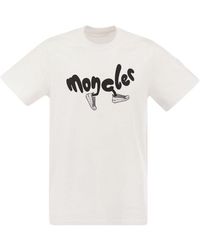 Moncler - T Shirt With Running Logo - Lyst