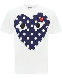 COMME DES GARÇONS PLAY - Comme Des Garcons Play Polka Dot Heart T-Shirt - Lyst