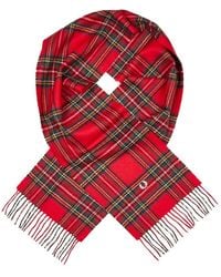 Fred Perry - Checked Fringed Scarf - Lyst