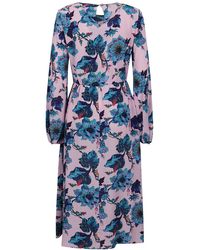 Diane von Furstenberg - Floral Print Long-sleeve Dress - Lyst