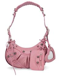 Balenciaga Le Cagole Leather Shoulder Bag - Pink