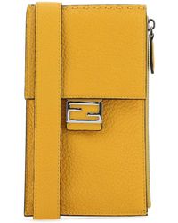 Fendi Baguette Phone Crossbody Bag - Yellow