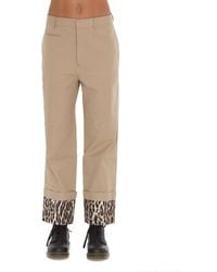 R13 Fold Over Cuff Trousers - Natural
