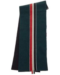 Thom Browne - Rwb Stripe Detailed Knitted Scarf - Lyst