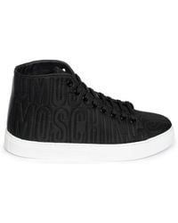 Moschino - Logo Embossed Lace-up Sneakers - Lyst
