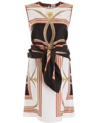 Burberry Archive Print Tie Waist Dress - Multicolour