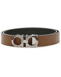 Ferragamo Reversible & Adjustable Leather Belt - Brown