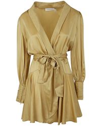 Zimmermann - Silk Wrap Mini Dress Clothing - Lyst