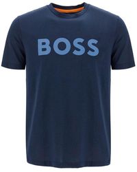 BOSS - Logo Printed Crewneck T-Shirt - Lyst