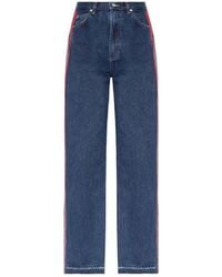 RED Valentino Red straight Leg Side Stripe Jeans - Blue