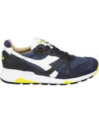Diadora Panelled Lace-up Trainers - Blue