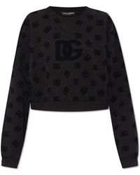 Dolce & Gabbana - Sweatshirt With Velvet Pattern, - Lyst