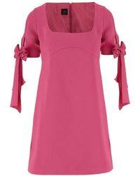 Pinko - Stretch Jersey Dress With Bows - Lyst