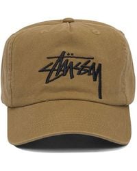 Stussy - Logo Embroidered Curved Peak Cap - Lyst