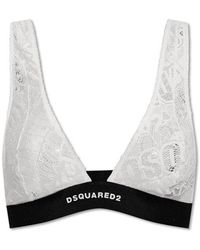 DSquared² - Logo Laced Elasticated Waistband Bra - Lyst