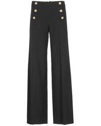 RED Valentino - Red Buttoned Wide-leg Trousers - Lyst