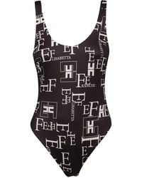 Elisabetta Franchi Lettering Printed One-piece Swimsuit - Black