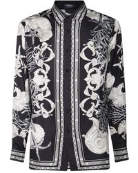 Versace - Sea Printed Long Sleeved Buttoned Shirt - Lyst