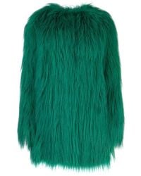Prada Fur Open Coat - Green