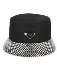 Prada - Re-nylon Crystal-embellished Bucket Hat - Lyst