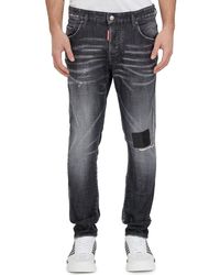 DSquared² - Patch Detailed Mid-rise Skater Jeans - Lyst