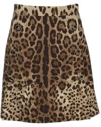 Dolce & Gabbana - Leopard Print Mini Skirt - Lyst
