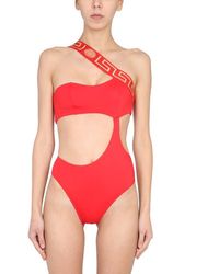 Versace - Greca Key Cut-out Swimsuit - Lyst