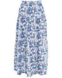 STAUD - Graphic Printed A-line Skirt - Lyst