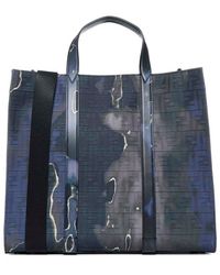Fendi Sunset Jacquard Tote Bag - Blue